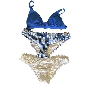 Blue Bikini Set – Medium (Includes 2 Bottoms) Scrunch Back